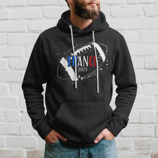Sweat à Capuche Supporter Rugby France - Pour Fans Et Joueurs, Cadeau Idéal Pour Supporter Les Bleus