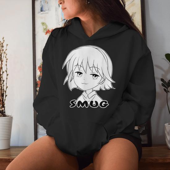 Smug Face Cute Anime Girl For Otaku Fan Women s Hoodie Monsterry