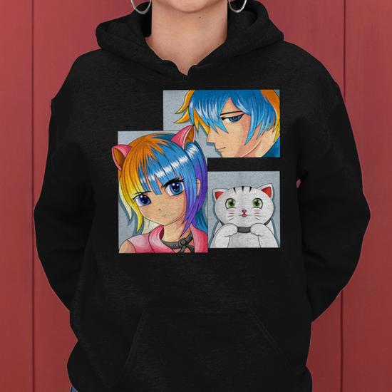 Sweat à Capuche Anime 'Waifu Chat Girl' - Style Manga Kawaii Rétro - Cadeau Fan Japon - 5