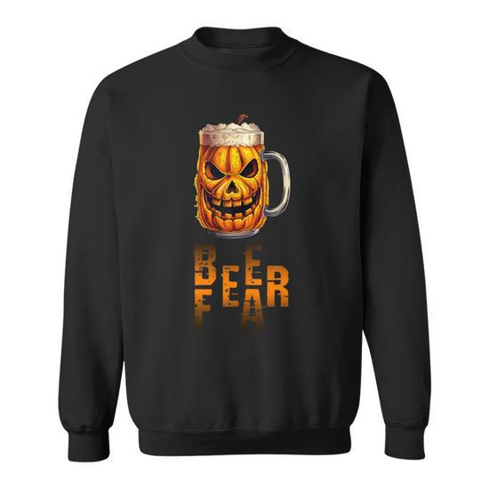 Beer Fear Pumpkin Beer Jack O Lantern Halloween Sweatshirt Monsterry