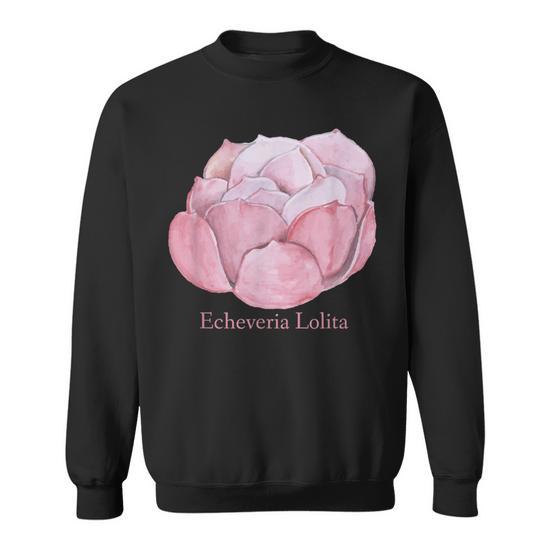 Echeveria Lolita Succulent Plant Sweatshirt - Monsterry
