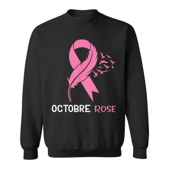 Sweat Octobre Rose Femme – Cancer Du Sein, Ruban Et Cœur, Coton Doux, Tailles S-XXL - 6