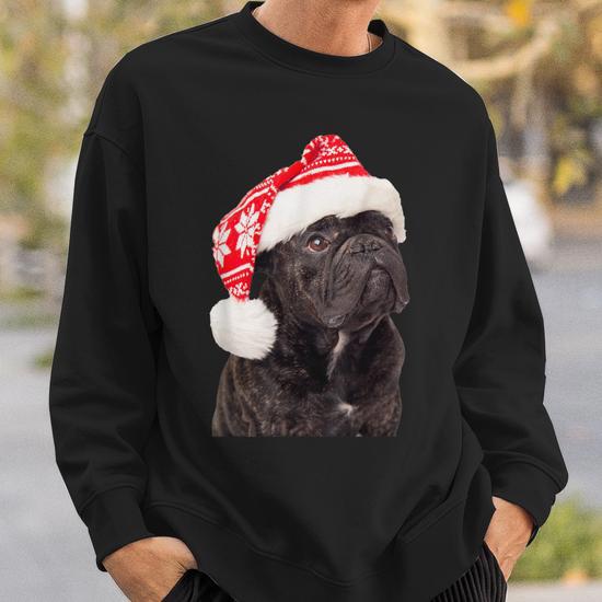 Sweatshirt Noël Bouledogue Français - Design Frenchie Lumineux - Cadeau Humoristique Hommes Femmes Enfants - 3