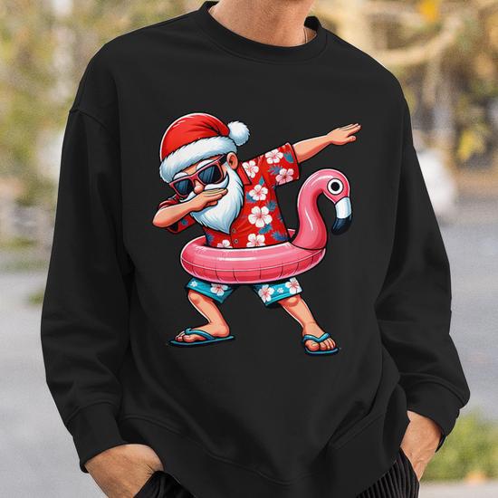 Dabbing Santa Christmas In July Hawaiian Xmas Dab Boys Men Sweatshirt Seseable UK