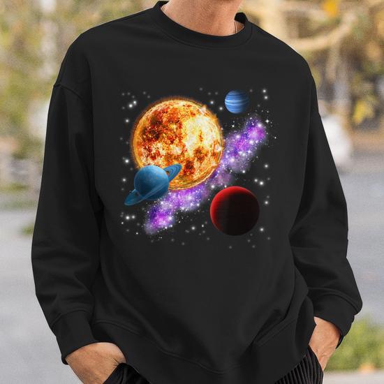 Espacio Motivo Galaxia Planeta Sol Universo Sistema Solar Camisa de entrenamiento Regaloses