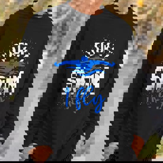 Maglietta Nuotatore Divertente - I Don't Swim I Fly - Cotone E Poliestere - Foto 11