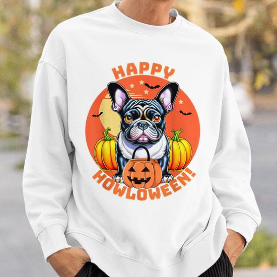 Happy Howloween French Bulldog Frenchie Dog Halloween Sweatshirt Monsterry