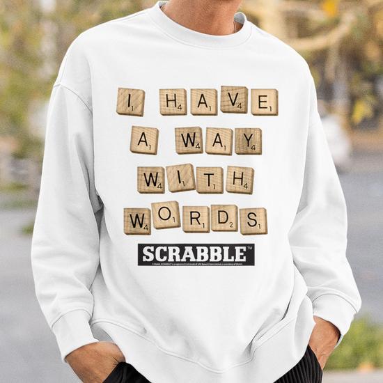 Scrabble Officiel Way Avec Mots Plusieurs Couleurs Sweater e | Cadeauxyz