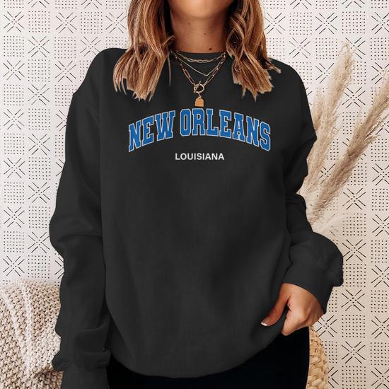 Sweatshirt Rétro "New Orleans Louisiana" - Style College Américain, Coupe Classique, Pour Homme Et Femme