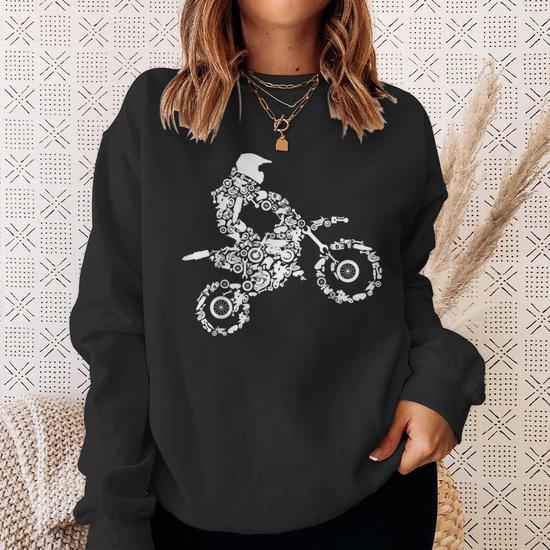 Felpa Con Cappuccio Motocross Dirt Bike Rider - Regalo Per Appassionati Di Enduro E Moto