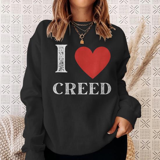 Vintage I Heart Creed First Name Personalized I Love Creed Sweatshirt Monsterry