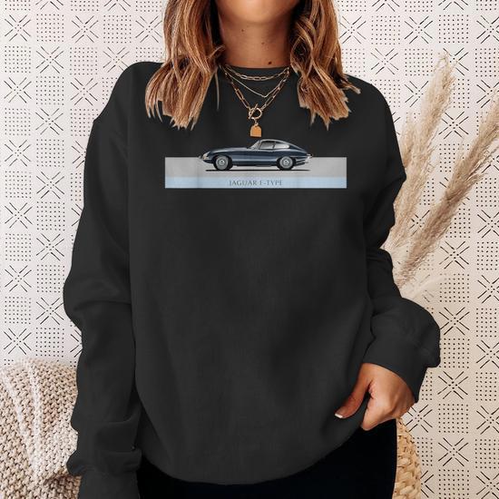 Sweatshirt Jaguar Type E - Voiture Sport Classique Britannique