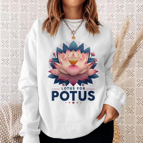 Kamala Harris 2024 Lotus For Potus Trending President Sweatshirt - Monsterry