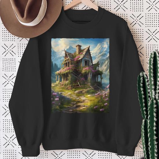 Beautiful Old Broken House And Flowers Sweatshirt - Monsterry CA Beautiful Old Broken House And Flowers Sweatshirt - Monsterry CA