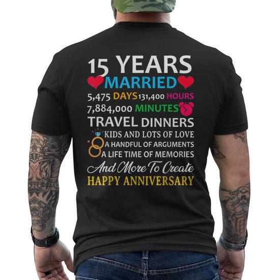 ナイロン100℃ 32nd SESSION 15years Anniversa… 15 Years Married Celebrating Happy Anniversary Men's T-shirt Back
