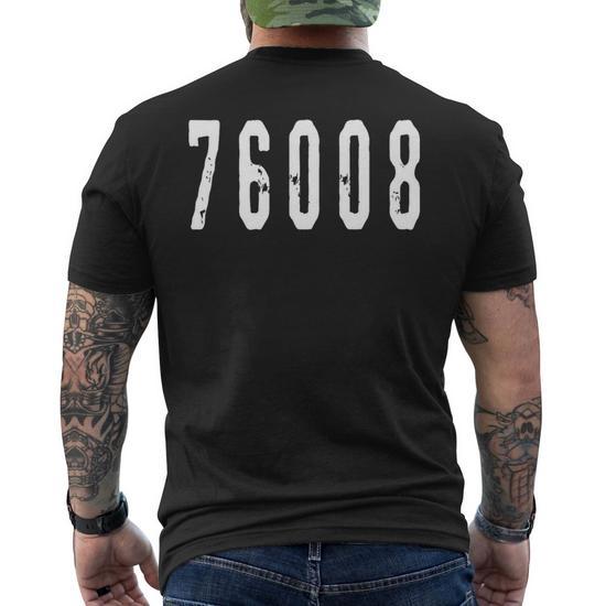 76008 Aledo Texas Zipcode Soft Jersey Men&rsquo;s T-shirt Back Print 