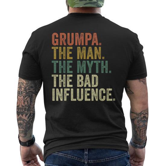 T-shirt Manches Longues Drôle « Grand-père : L’homme, Le Mythe, La Mauvaise Influence »