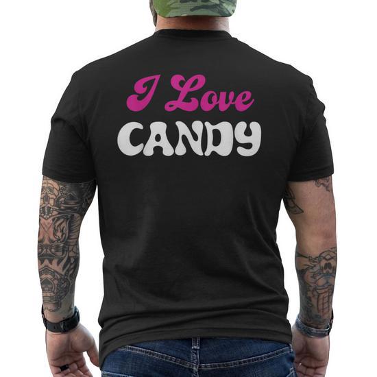 I Love Candy Youth N Pren Snack Lovers Men's T-shirt Back Print