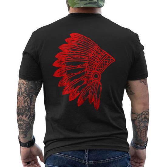 GLUDEAR T-shirt Uomo Estiva Con Stampa 3D Indiani D'America – Tribale Piume – Taglia M