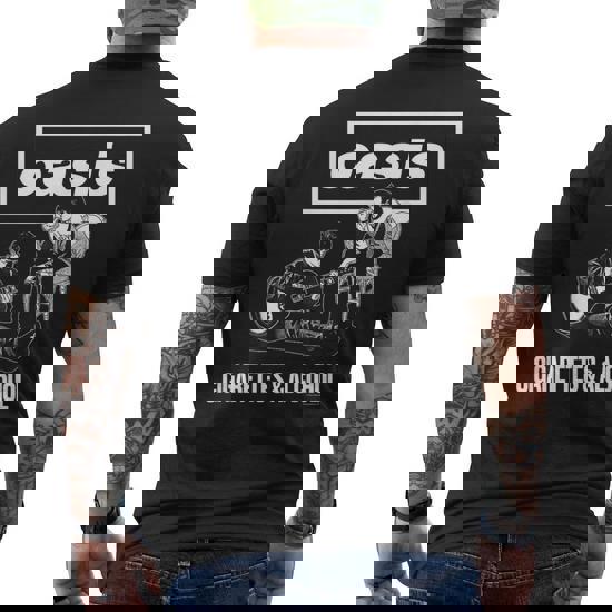 Oasis – Cigarettes And Alcohol Men's Back Print T-Shirt - Monsterry