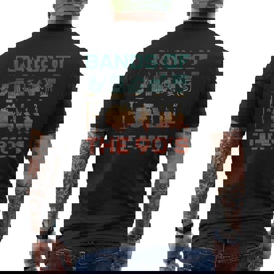Retro Popular Music Bands Of The 90S Vintage Rock Men's T