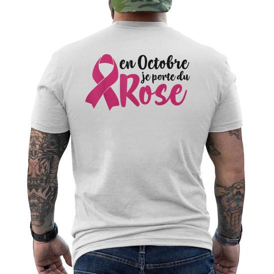 T-Shirt Octobre Rose Femme - Col Rond, Manches Courtes, Motif Ruban De Sensibilisation Au Cancer Du Sein