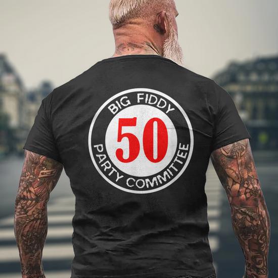 Personalized 50th Birthday T-Shirt For Men - 'Gettin' Old Pissy & Cranky' With Birth Year
