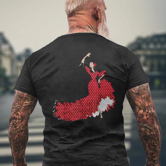 Flamenco Bailarin Lunares Camiseta Hombre Estampado Espalda Regaloses