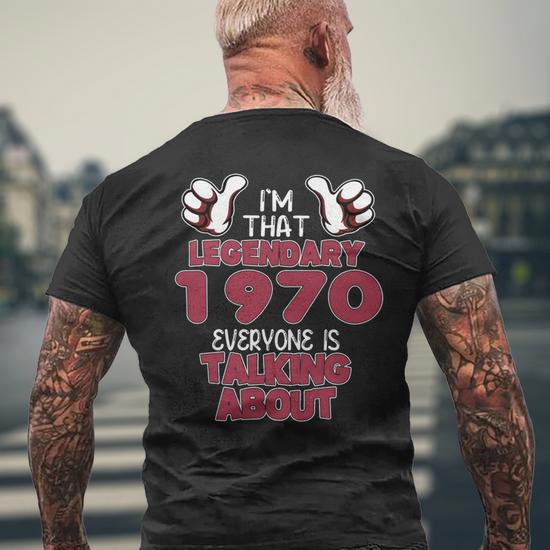 トップス everyone back logo border tee shirt M I'm That Legendary 1970 Everyone Is Talking About Men's T-shirt