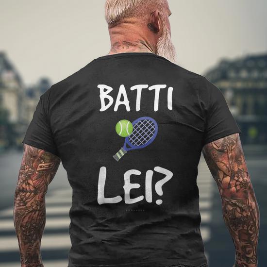 Maglietta Uomo Tennis Divertente 'Sono Un Tennista Simpatico...' Con Stampa, Girocollo Cotone