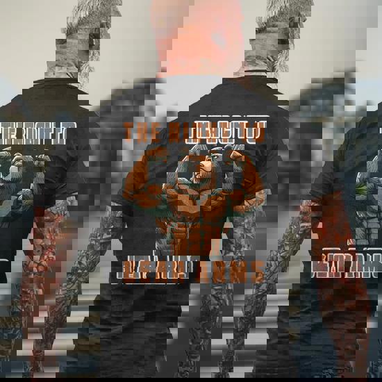 The Right To Bear Arms Gym Fitness Bodybuilder Parody Men's T-shirt Back  Print | Seseable CA