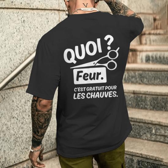 Sweat à Capuche Blague Coiffeur 'Quoi ? Feur.' - Cadeau Drôle Pour Coiffeuse/Coiffeur - Humour Nul Et Décontracté - 2