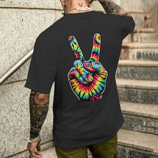 T-shirt Woodstock Tie Dye XL - Vintage Tie Dye, Hippie Peace Music, Coton Doux