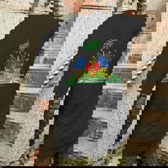 Lurhonp T-shirt à Manches Courtes Imprimé Drapeau D'Haïti