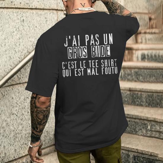 T-shirt Humour Homme "J'ai Pas Un Gros Bide" - Tailles S à XL - Noir, Neuf Sans étiquette
