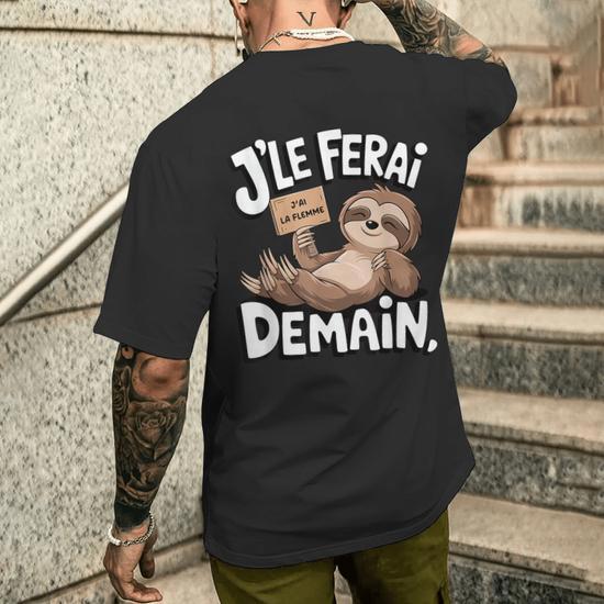 Sweat à Capuche 'Je Le Ferai Demain' - Humour Paresseux, Flemme Et Sieste, Coupe Classique 241g, Cadeau Décalé