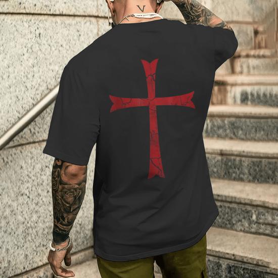Knights Templar Crusader T-Shirt For Men - Soldiers Of Christ Graphic Tee - View #4