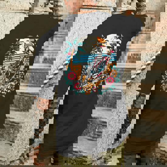 Skeleton On The Beach Traditional Tattoo Artist Inked Men's T