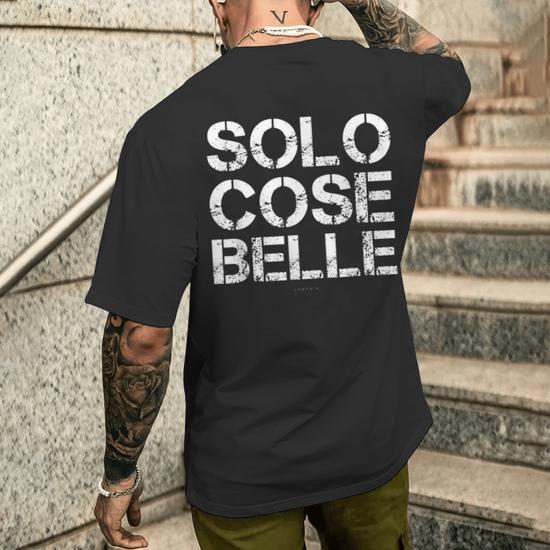 Uomo Magliette Uomo Ragazzo Scritte Divertenti Solo Cose Belle T shirt da uomo con stampa posteriore Novitaregali