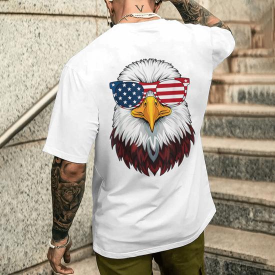 American Flag Patriotic Eagle Boys 4Th Of July Men's T-shirt Back Print -  Monsterry