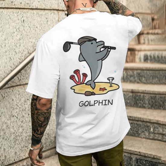 Golphin 20 Quote Golf Cool Dolphin s Men s T Shirt Back Print