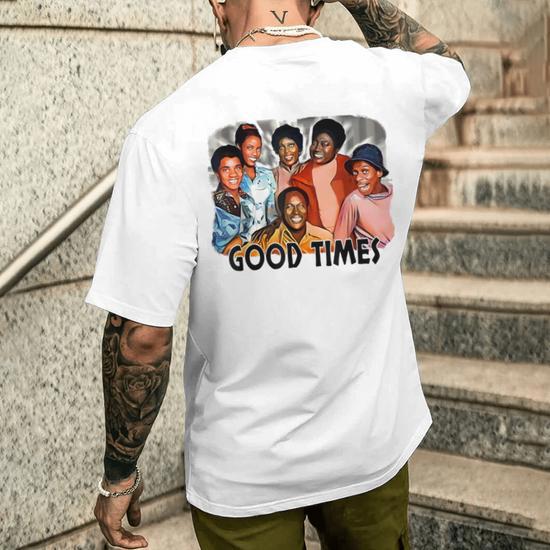 Good Times Retro 70S 1974 Men's T-shirt Back Print - Seseable