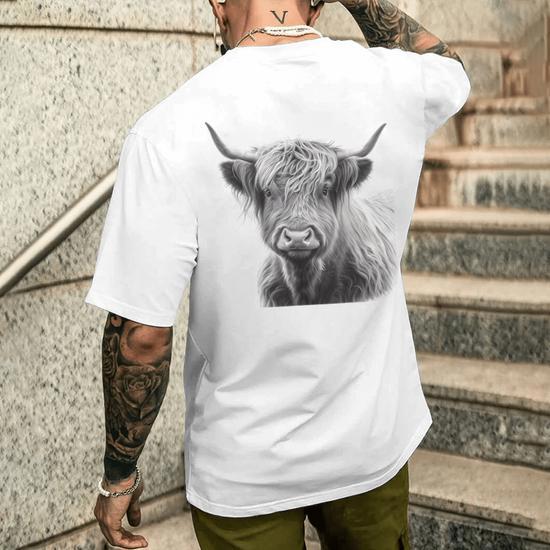 T-shirt Donna Highland Mucca - Frutto Della Tessitura, Cotone 100% Bianco, Grafica - Nuova Senza Etichette