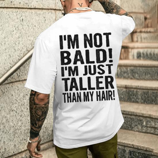 Vintage Baldman Saying Bald Head Quote Humor Bald Joke Men's T