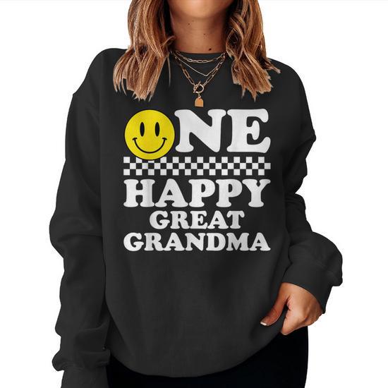 One Happy Dude Great Grandma 1St Birthday Family Matching Women Sweatshirt Thegiftio UK