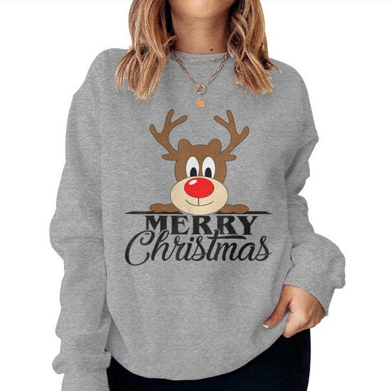 Pull De Noël Pour Enfant - Imprimé Renne Et Motifs Festifs - Manches Longues, Col Rond - Garçon Et Fille - 10