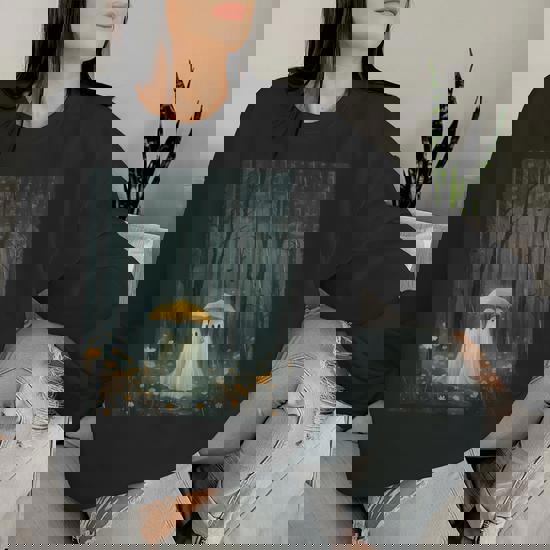 Floral Ghost Holds Umbrella Couple Spooky Season Men Women Sweatshirt |  Seseable UK