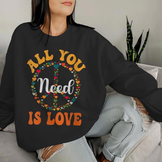 Peace Love Hippy Unisex Round newest Neck Sweatshirt, Unisex Thick Sweatshirt, Oversize Unisex Sweatshirt.