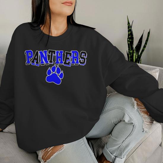 Panthers School Spirit Blue Black Team Spirit Womens Women Sweatshirt Thegiftio UK