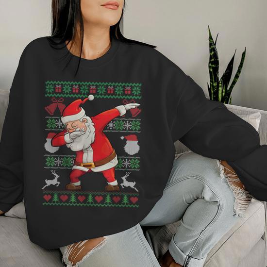 Pull de Noël Noir Père Noël famille ️ Collection 2025